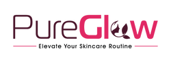 PureGlow logo with brand tagline on a white background